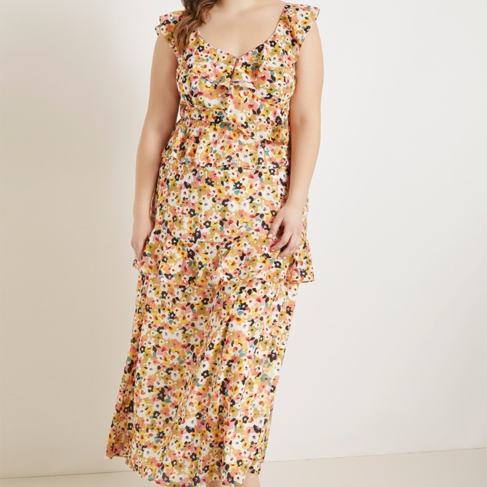 Ruffle Detail Maxi Dress